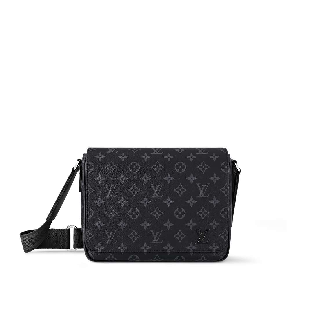 District PM Messenger Bag Luxury Monogram Eclipse Canvas Grey LOUIS VUITTON
